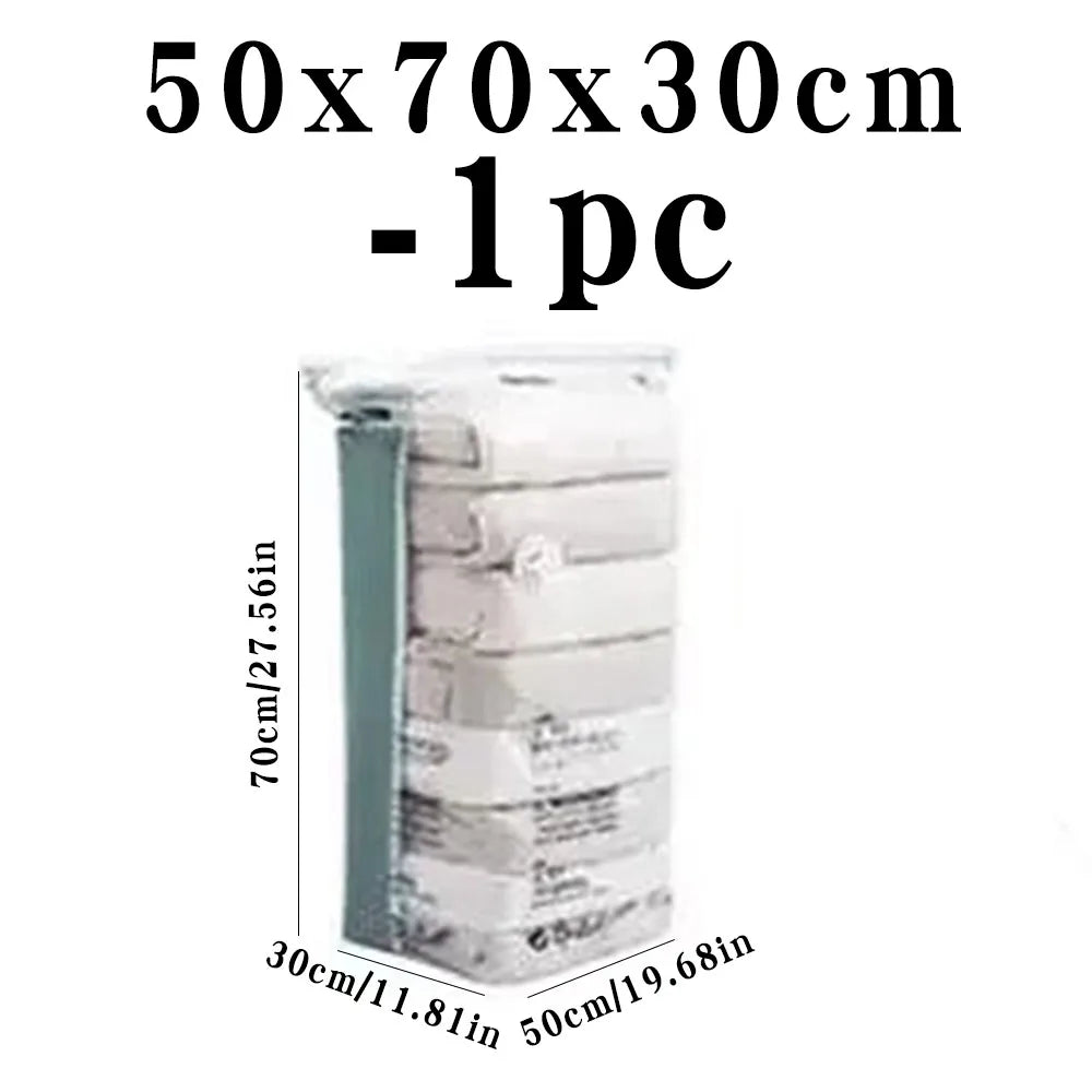 Vacuum Compression Storage Bags – Large, Reusable, No Pump Design for Travel & Home