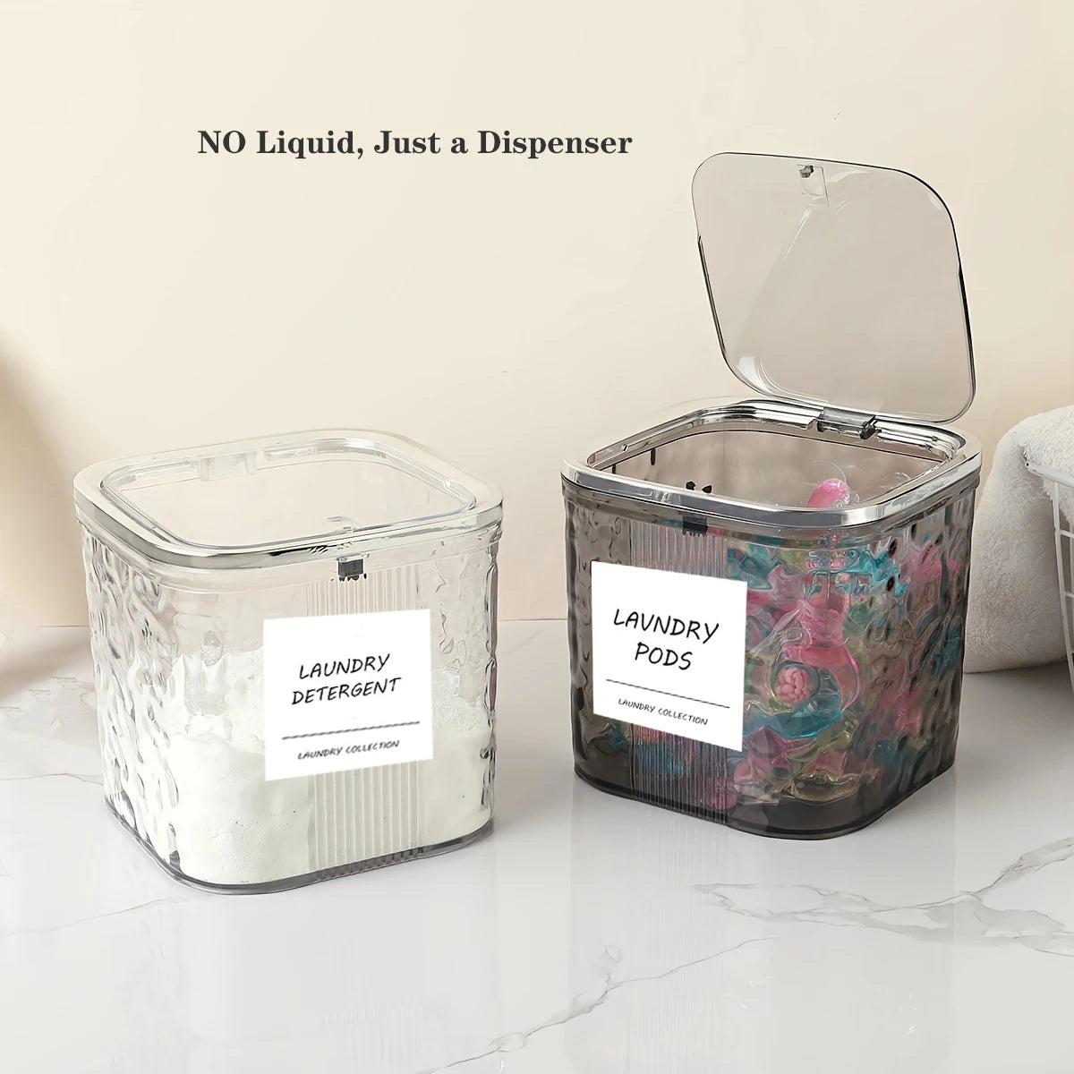 Laundry Pods Container with Lid – Storage Box for Laundry & Dishwasher Pods