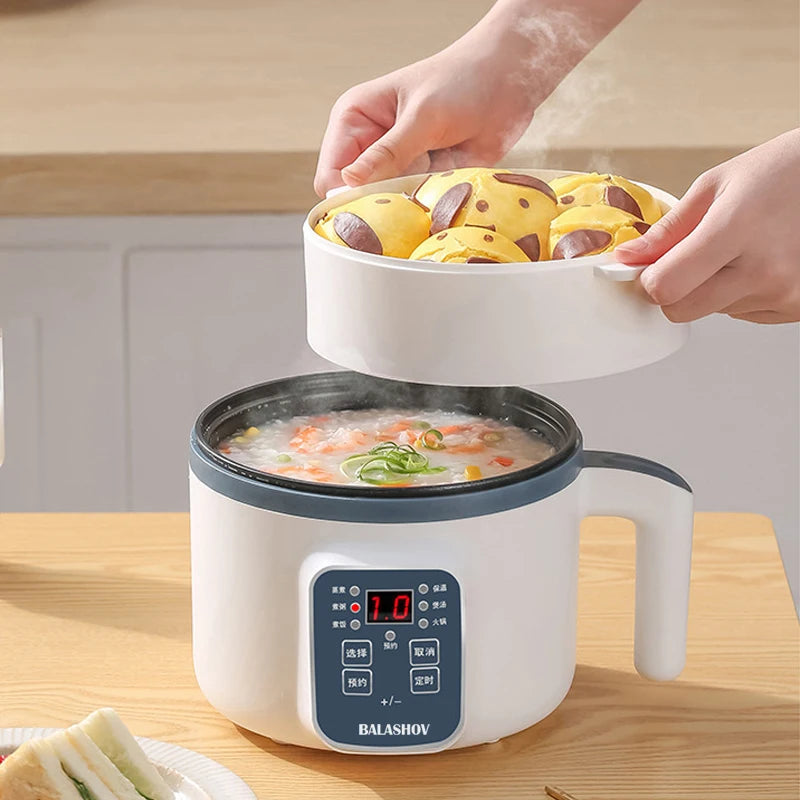 Mini Electric Rice Cooker – Single/Double Layer Smart MultiCooker for 1–2 People