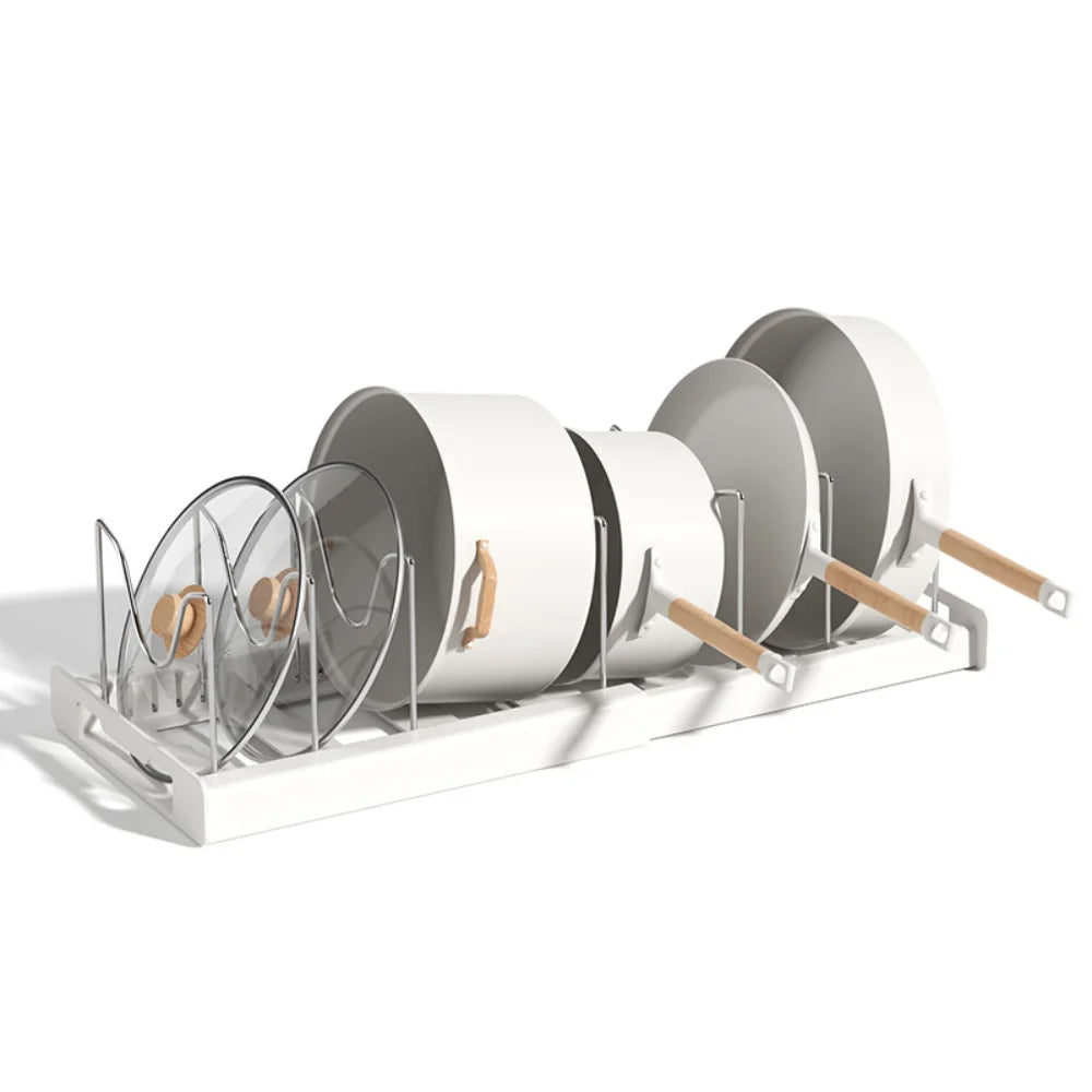 Foldable Kitchen Utensil & Pot Lid Storage Rack – Space-Saving Organizer for Countertop