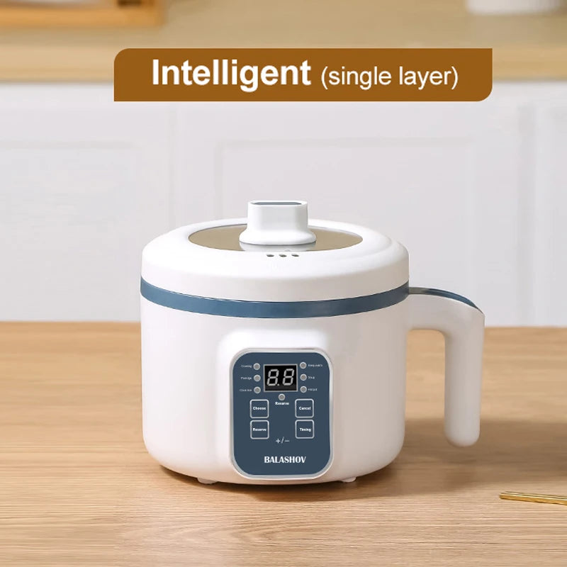 Mini Electric Rice Cooker – Single/Double Layer Smart MultiCooker for 1–2 People