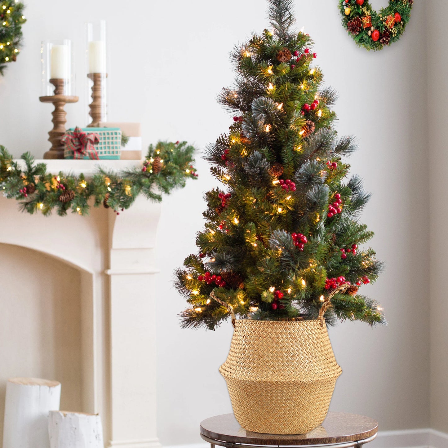 Seagrass Plant Basket – Folding Straw Wicker Storage for Laundry, Garden & Home Decor