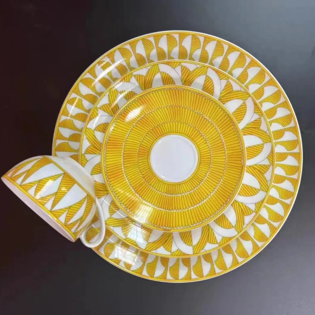 Elegant Bone China Tableware Set – Creative European Plates, Cups & Gift Set for Home Dining