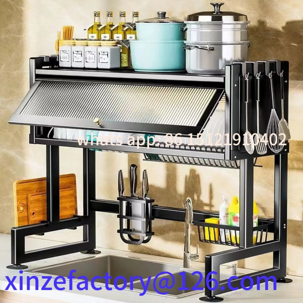 Customizable Cabinet Door Shelf Trough Over Sinks Kitchen Home Storage Drying Dish Racks
