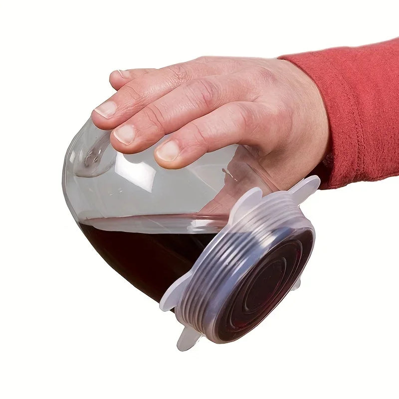 6Pcs Universal Silicone Stretch Lids – Fresh-Keeping Bowl Covers for Fridge & Microwave