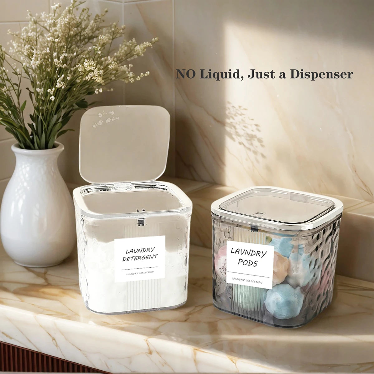 Laundry Pods Container with Lid – Storage Box for Laundry & Dishwasher Pods