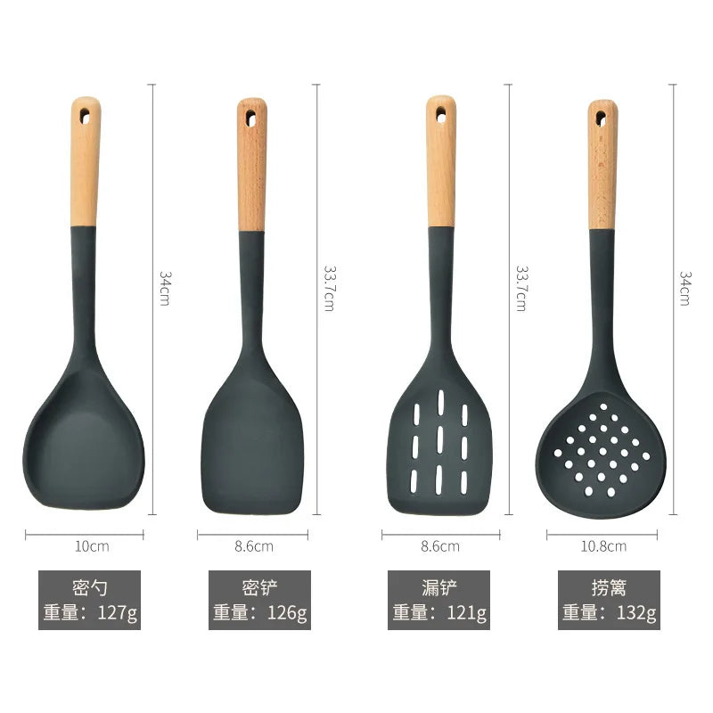 Silicone Spatula Set – Stainless Steel Handle Kitchen Utensils for Non-Stick Cookware