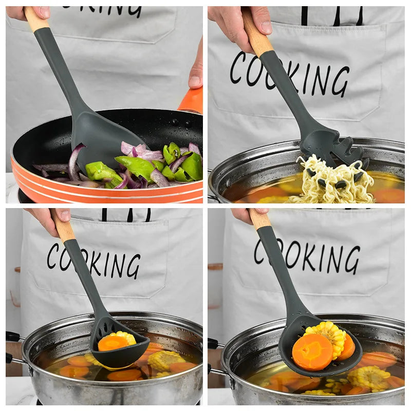 Silicone Spatula Set – Stainless Steel Handle Kitchen Utensils for Non-Stick Cookware