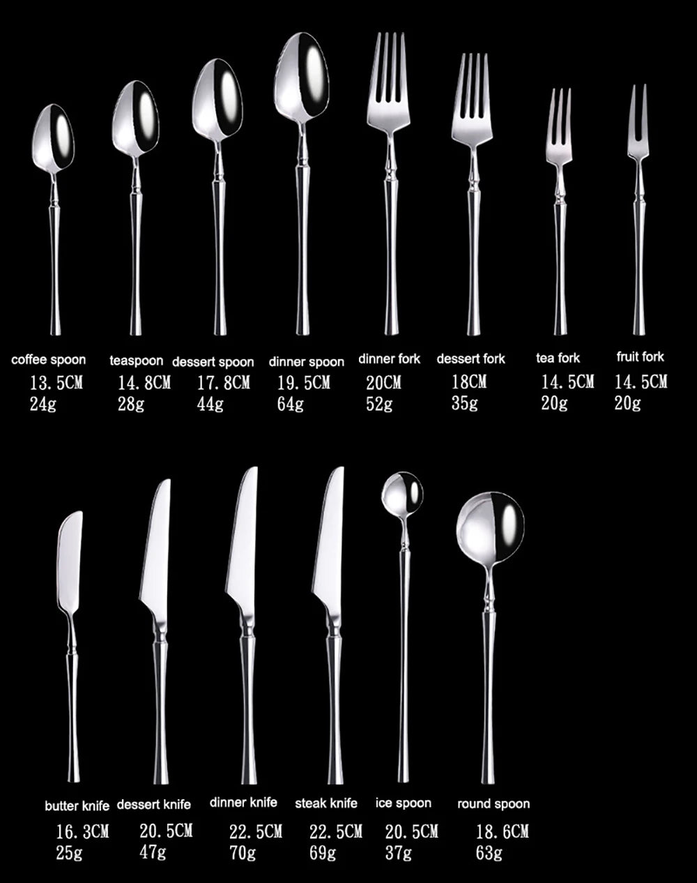 Stainless Steel Tableware Set – 6/24/30 Pcs Silver Dinner Flatware for Western Dining