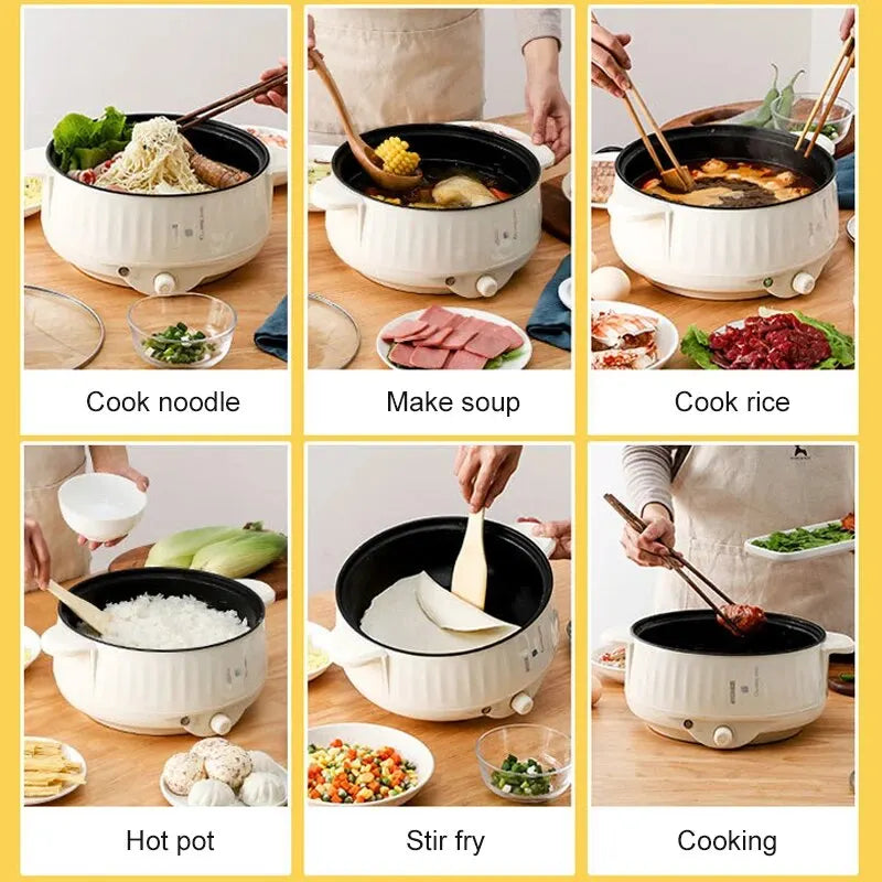 Electric Multi Cooker Pot – 220V Single/Double Layer Non-Stick Cooker for Small Households