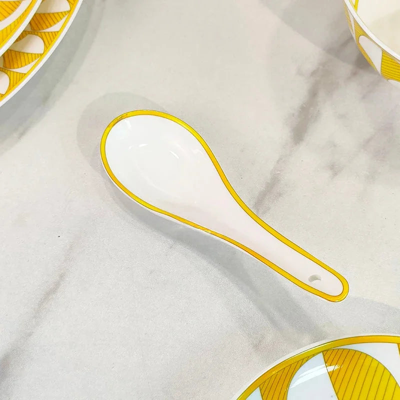 Elegant Bone China Tableware Set – Creative European Plates, Cups & Gift Set for Home Dining