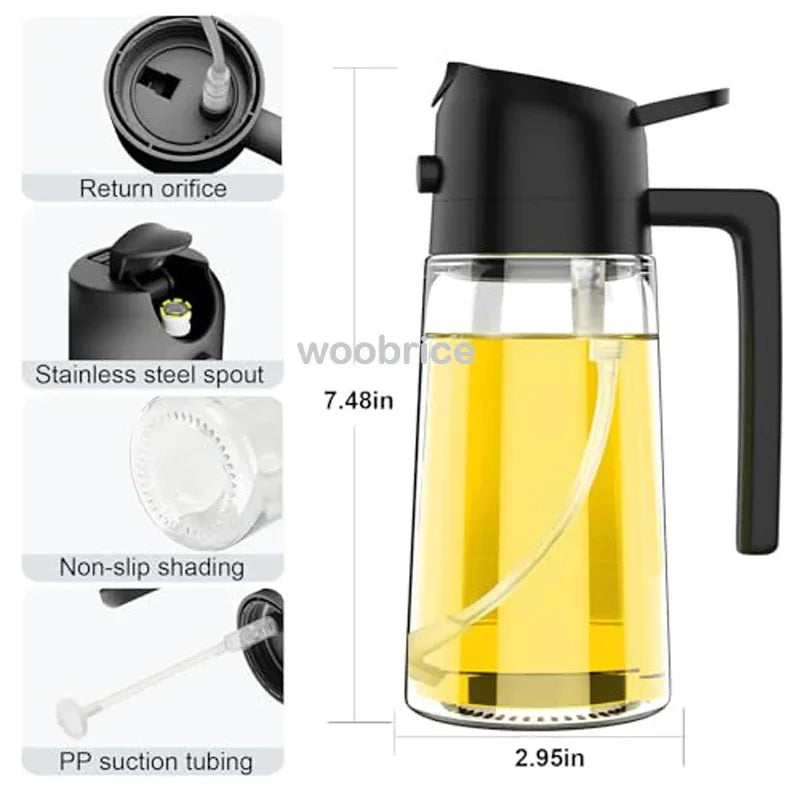 Kitchen Oil Dispenser Bottle – Reusable Oil Spray Container for Cooking & Baking