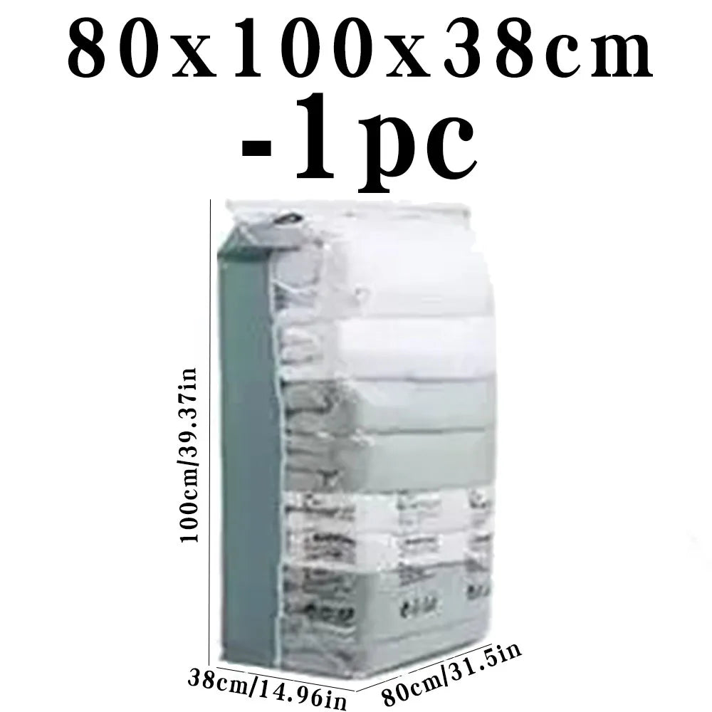 Vacuum Compression Storage Bags – Large, Reusable, No Pump Design for Travel & Home