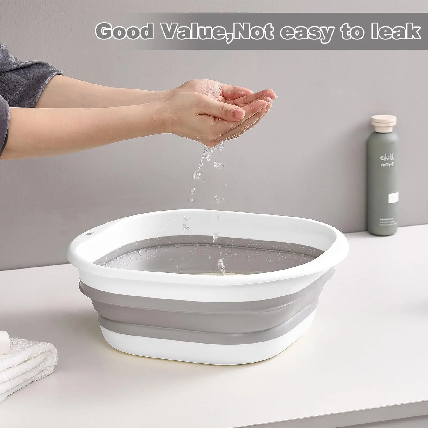 3-Pack Folding Wash Basin – Space-Saving Laundry, Dish & Fruit Storage Tubs for Home & Travel