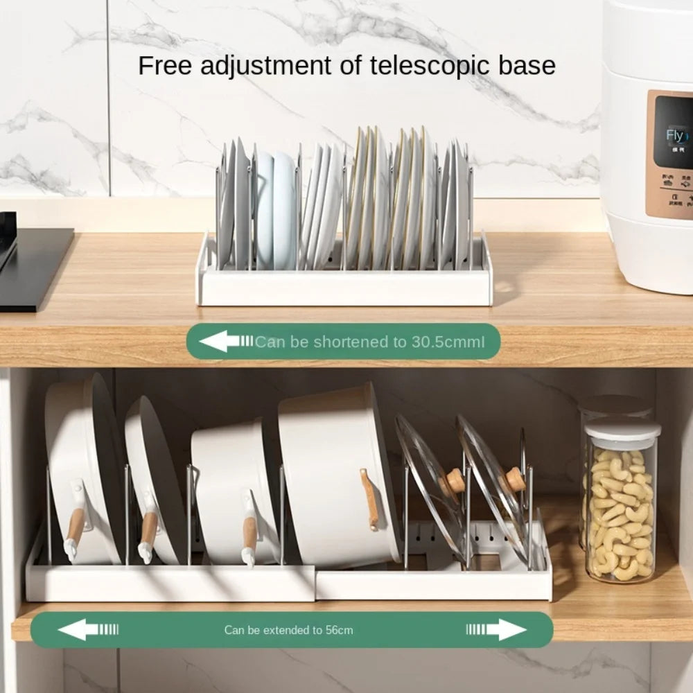 Foldable Kitchen Utensil & Pot Lid Storage Rack – Space-Saving Organizer for Countertop