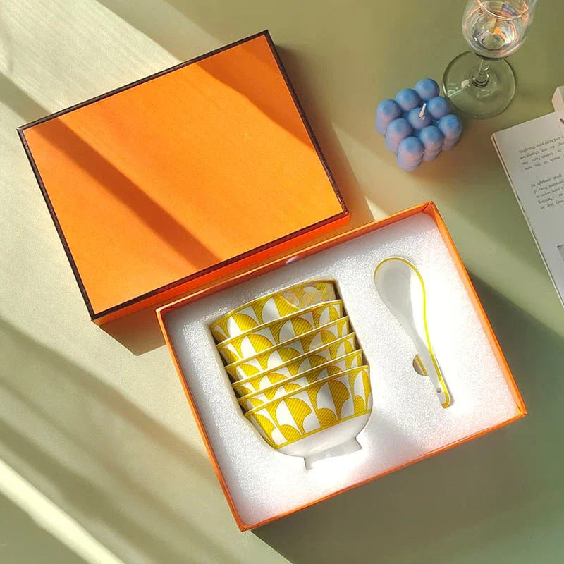 Elegant Bone China Tableware Set – Creative European Plates, Cups & Gift Set for Home Dining