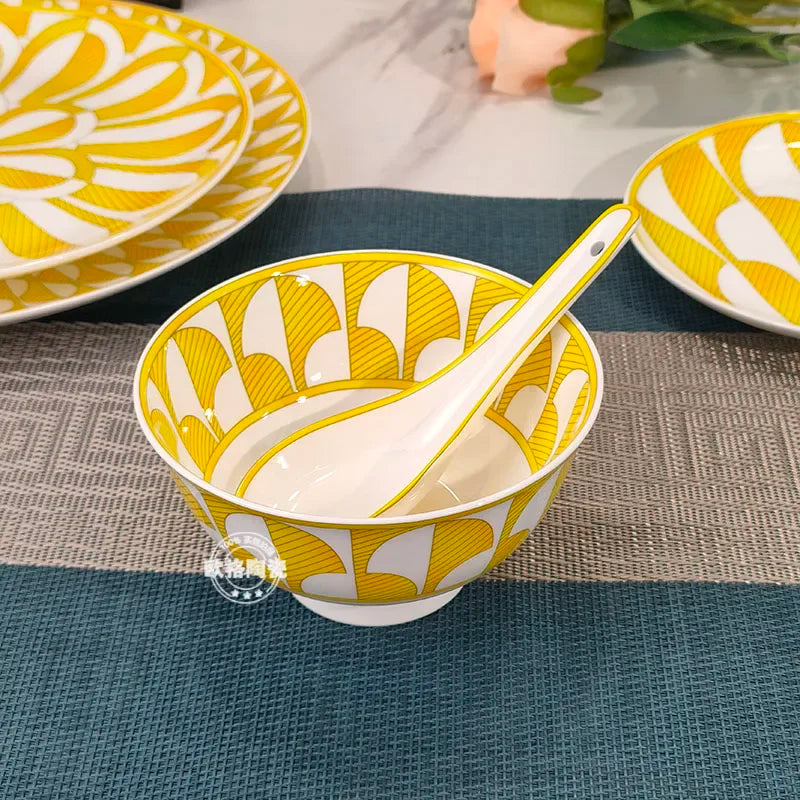 Elegant Bone China Tableware Set – Creative European Plates, Cups & Gift Set for Home Dining