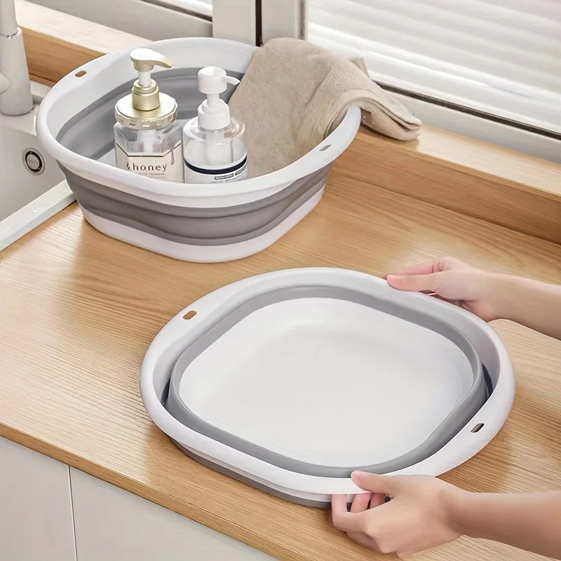 3-Pack Folding Wash Basin – Space-Saving Laundry, Dish & Fruit Storage Tubs for Home & Travel
