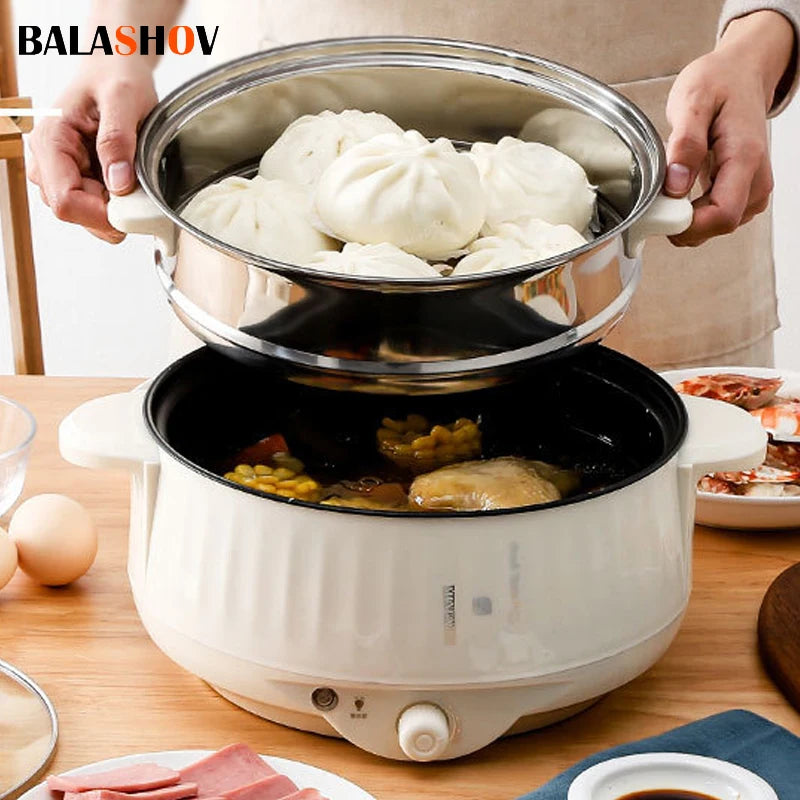 Electric Multi Cooker Pot – 220V Single/Double Layer Non-Stick Cooker for Small Households