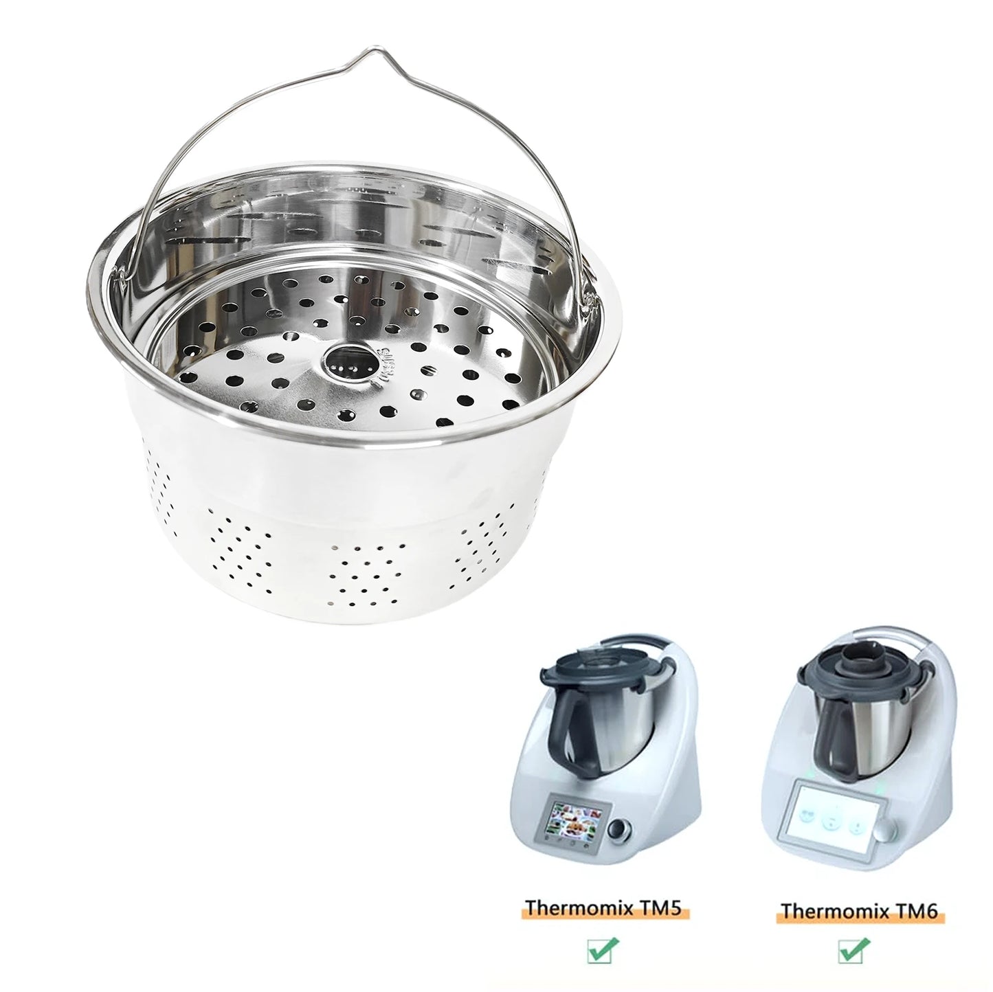 Stainless Steel Steamer for Thermomix – Fits TM5 TM6 TM7, Ideal for Rice & Vegetables