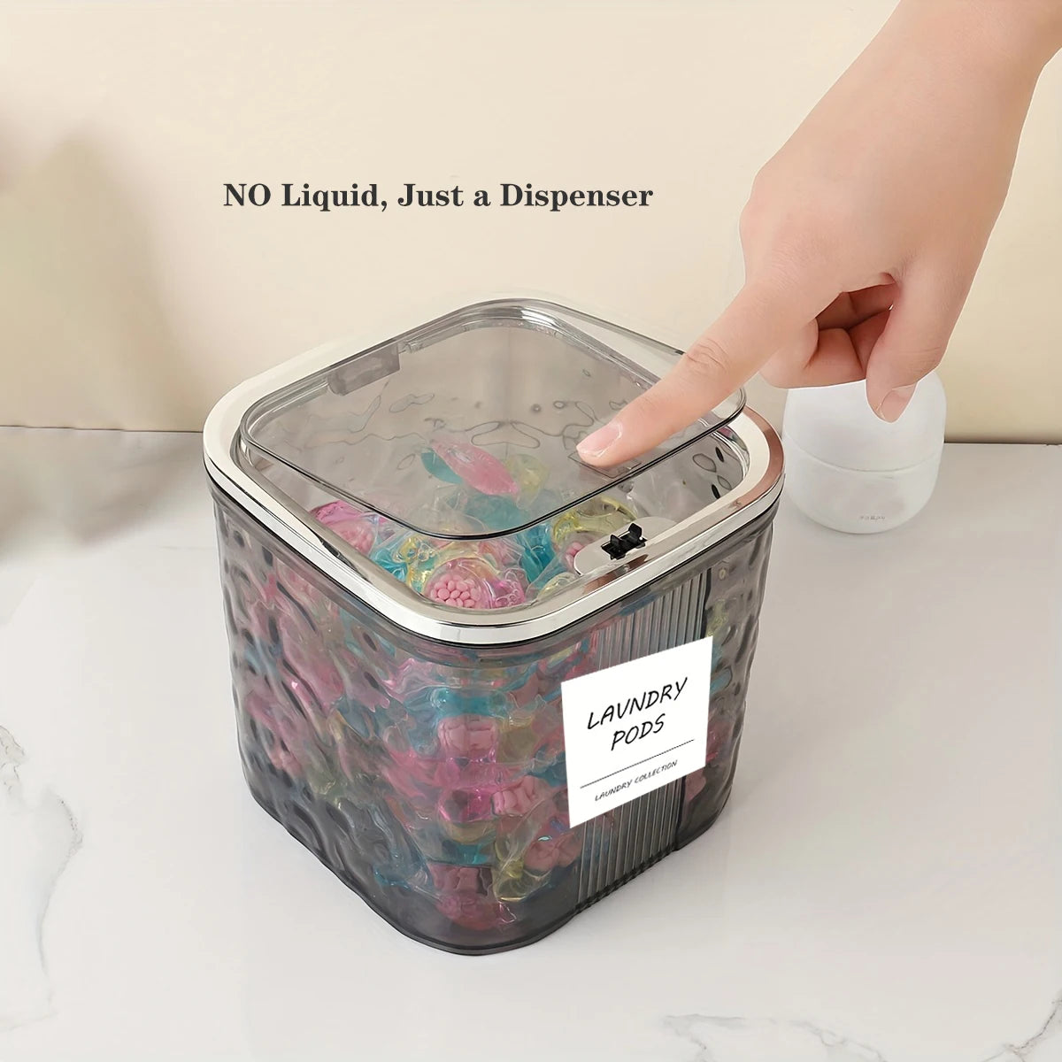 Laundry Pods Container with Lid – Storage Box for Laundry & Dishwasher Pods