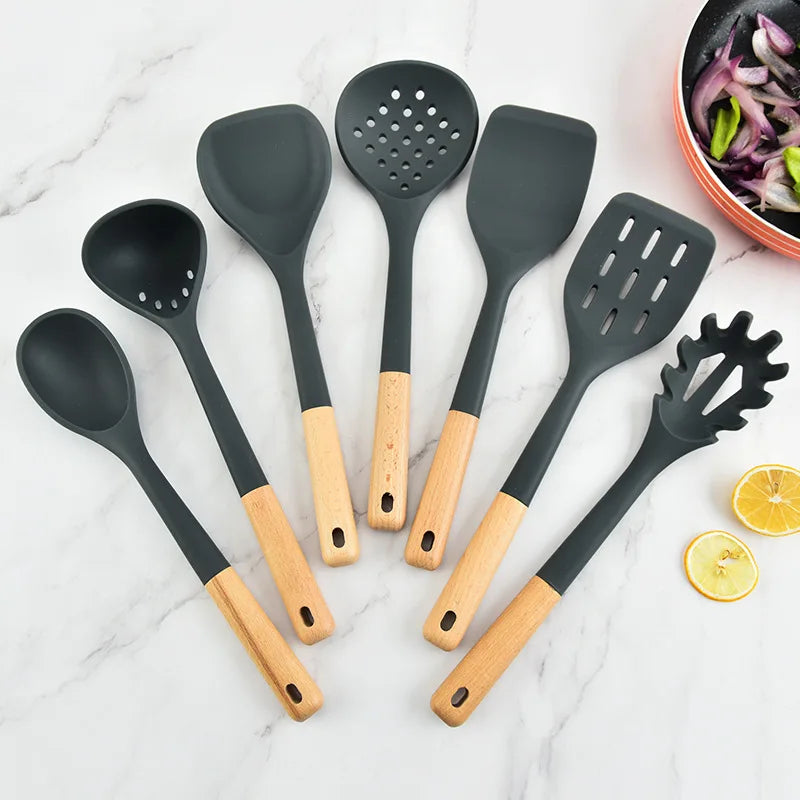 Silicone Spatula Set – Stainless Steel Handle Kitchen Utensils for Non-Stick Cookware